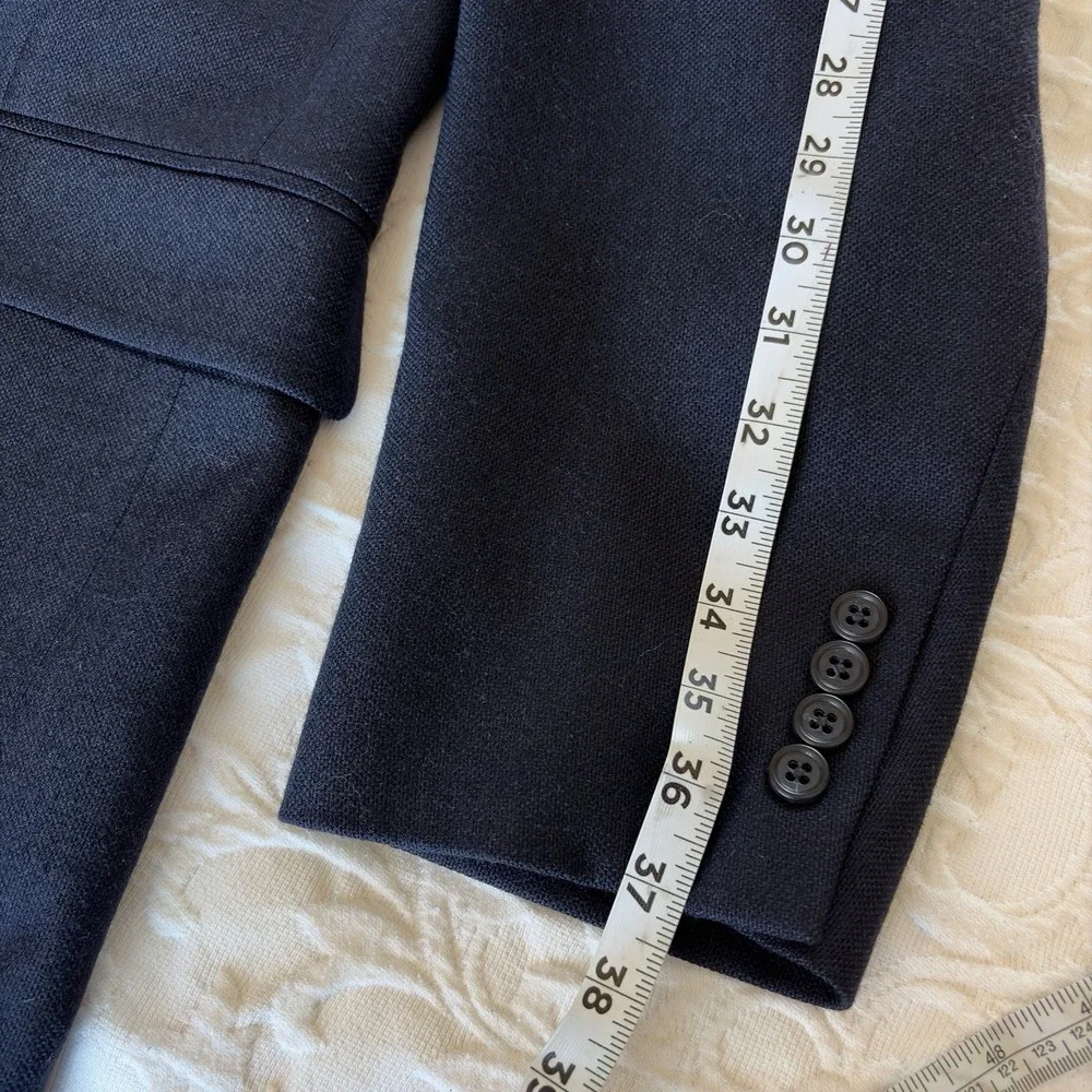 Jos A. Bank 46L Navy Wool Bamboo Rayon Sport Coat Blazer 2 Button Classic Mens